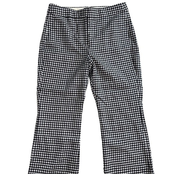 J. Crew Hayden Navy Blue/White Houndstooth crop pants, fully lined Size 10 - Picture 1 of 14